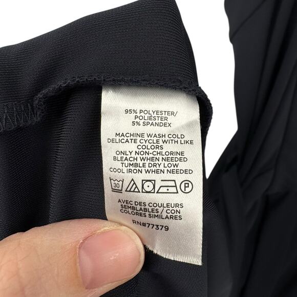 Ann Taylor NWT Solid Dark Navy Blue Sleeveless V-neck Career Wrap Dress - Picture 7 of 7